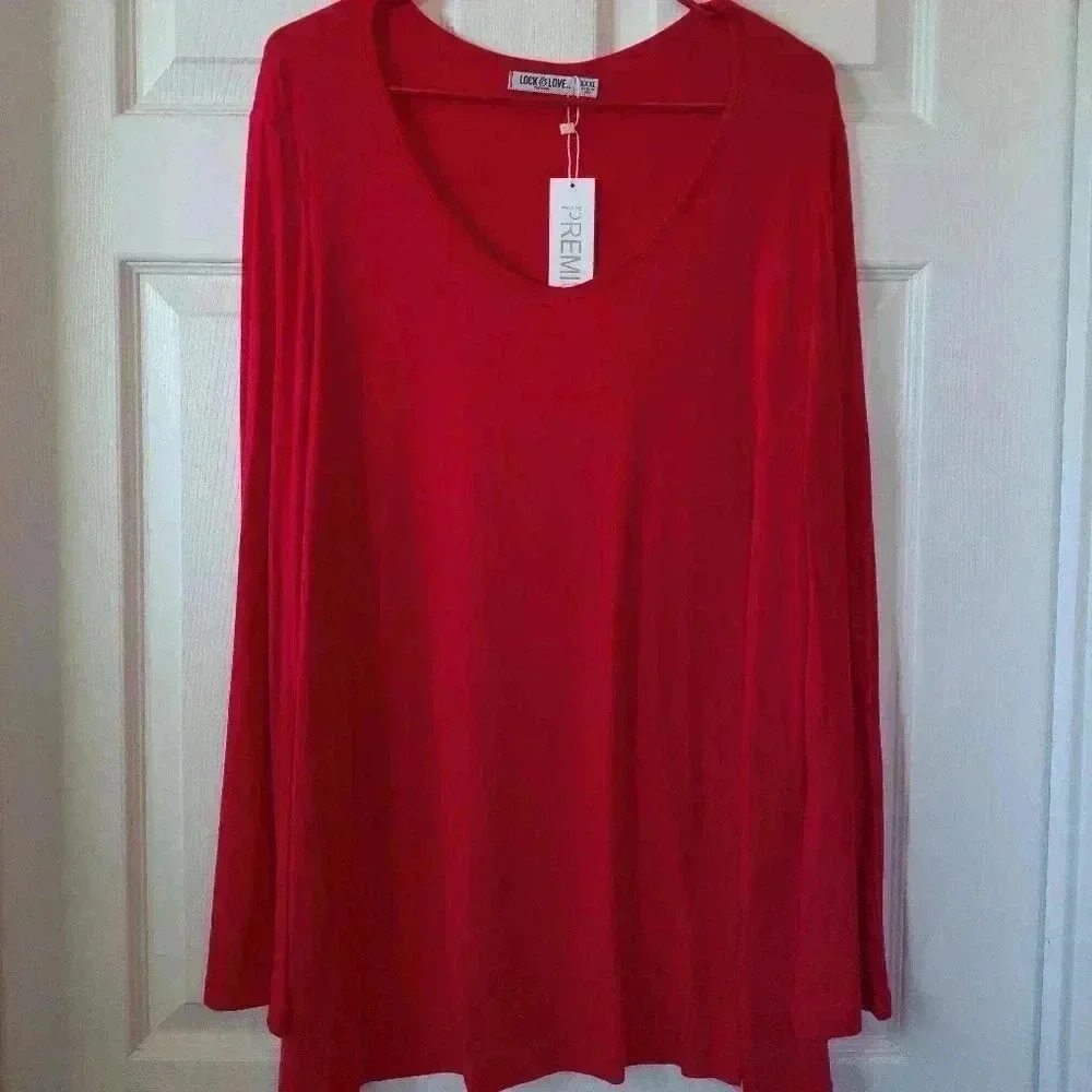 Lock & Love Red Long Sleeve Top / Size 2XL